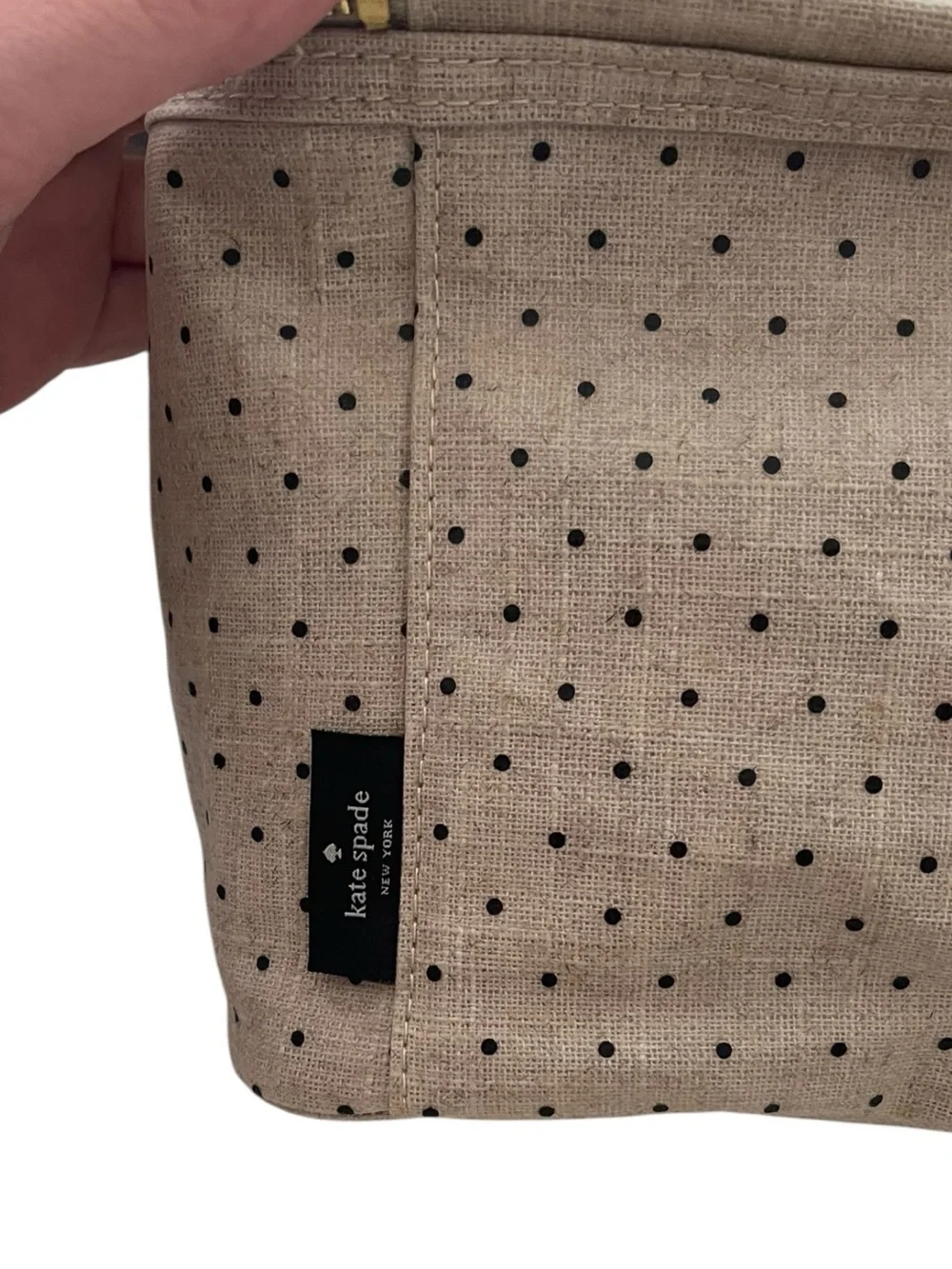 Kate Spade Out to Lunch Beige Polka Dot Insulated Lunch Tote
